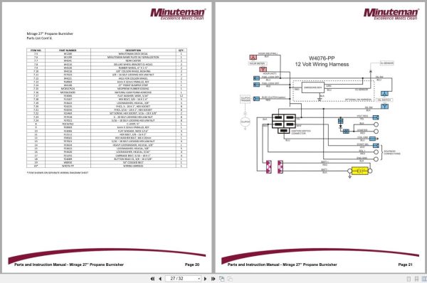 Minuteman Mirage 27Inch Propane Burnisher M220028K17X Parts Instruction Manual (2)