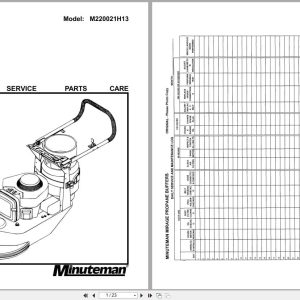 Minuteman Mirage Propane Burnisher M220021H13 Operation Service Parts Care 999189 (1)
