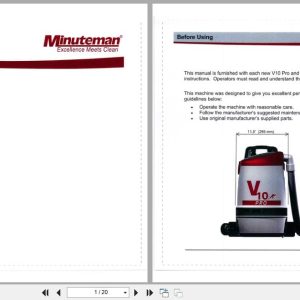 Minuteman Multi Purpose Vacuum V10115P V10115PP User Manual Parts Guide 988736 2009 (1)
