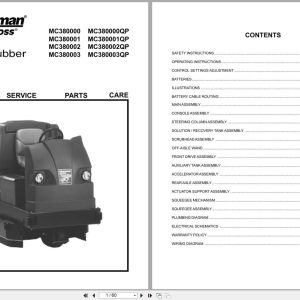 Minuteman PowerBoss Sweeper Scrubber 3800 Operation Service Parts 987613 2002 (1)