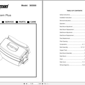 Minuteman PowerBoss Sweeper Scrubber Plus 383500 Operation Service Parts 987615 2002 (1)