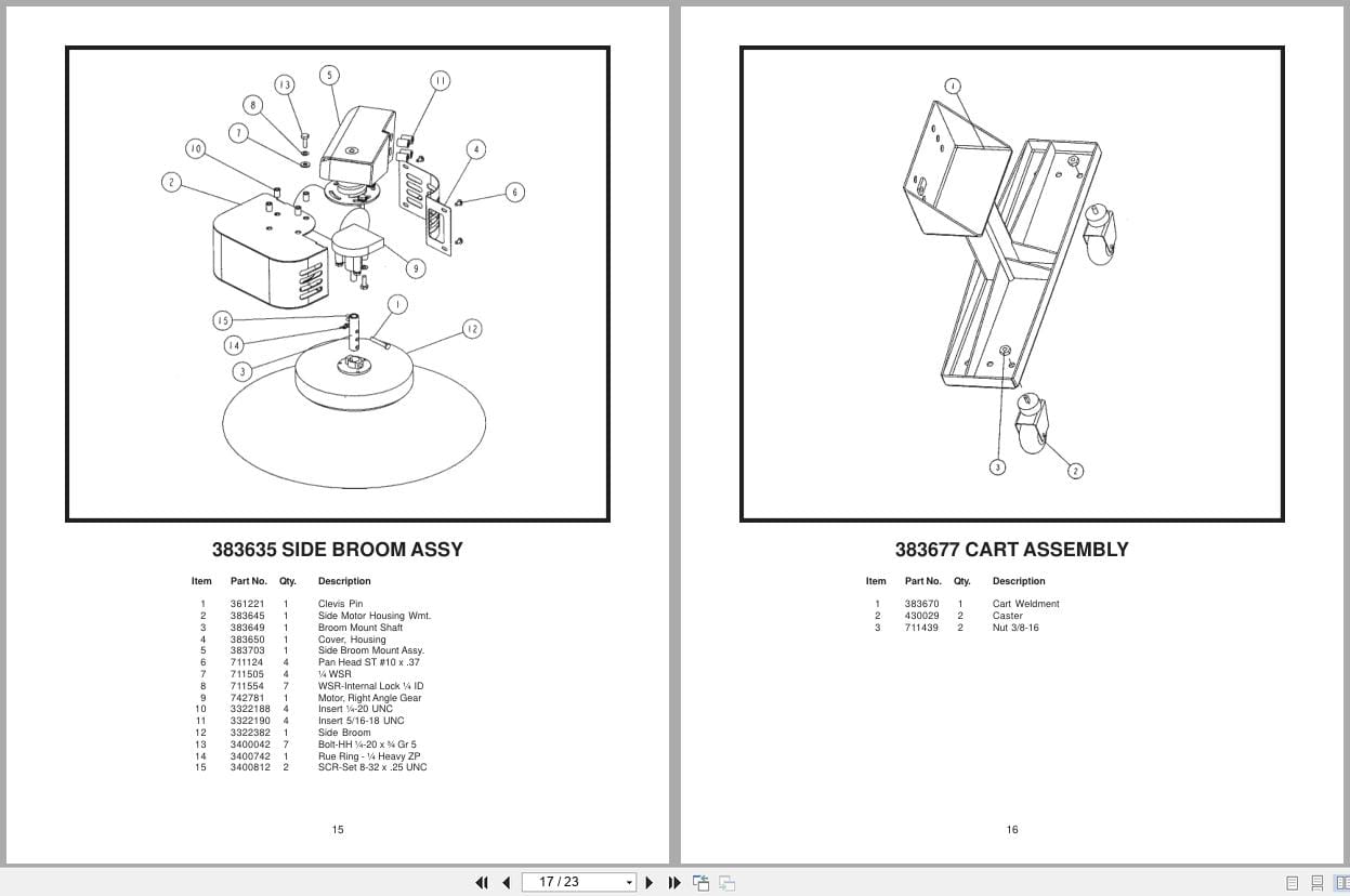 Minuteman PowerBoss Sweeper Scrubber Plus 383500 Operation Service Parts 987615 2002 (3)
