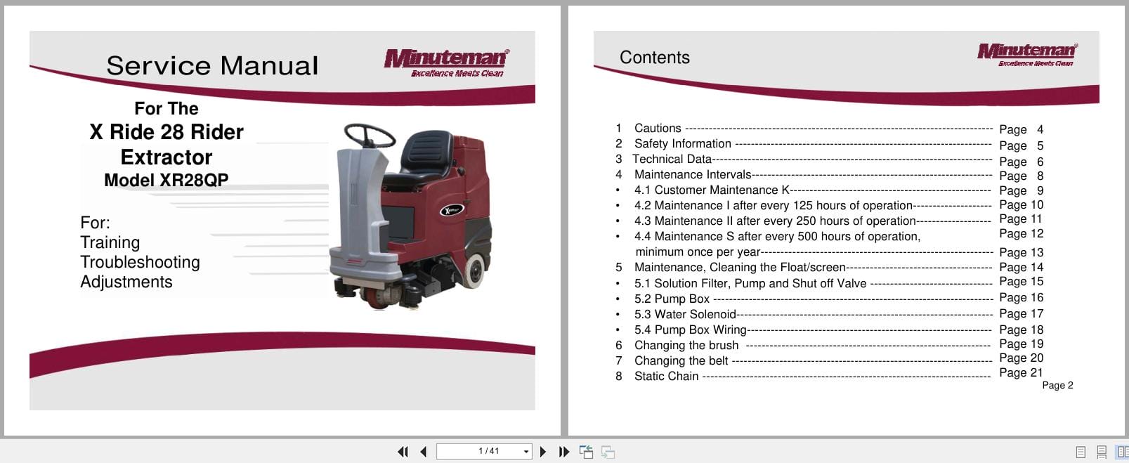 Minuteman Rider Extractor XR28QP Service Manual Wiring Diagram (1)
