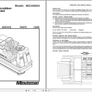 Minuteman Rider Scrubber 340 Series Service Operation Parts (1)