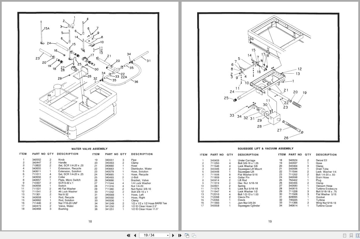 Minuteman Rider Scrubber 340 Series Service Operation Parts (2)