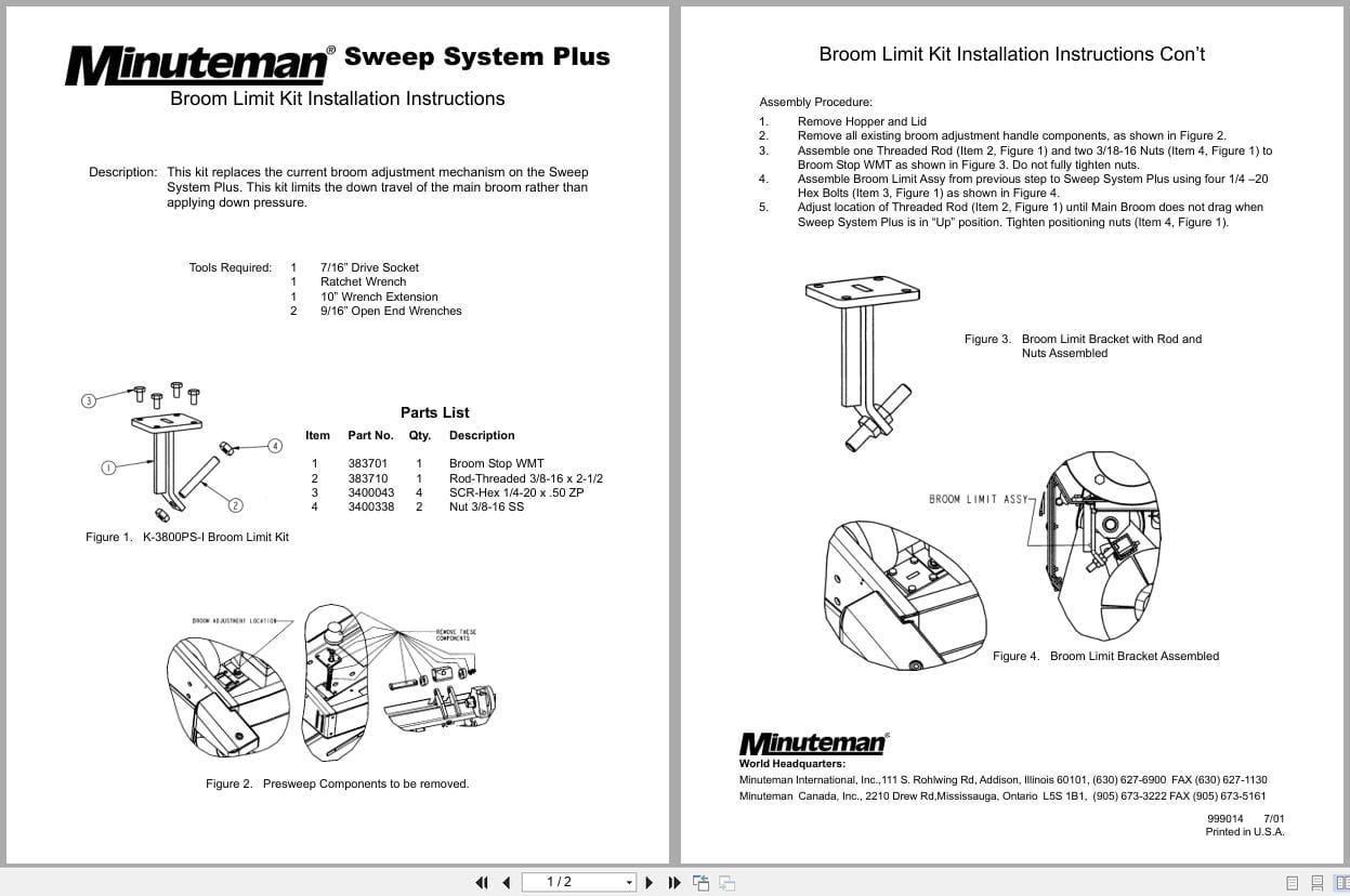 Minuteman Rider Scrubber 3800 Series Operation Service Parts Assembly Manual (1)