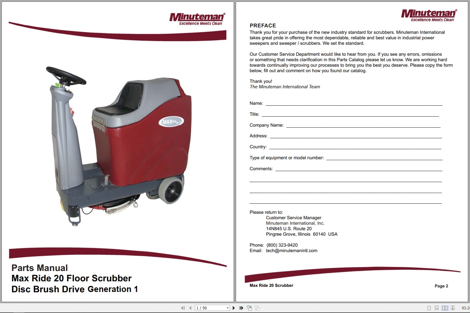 Minuteman Rider Scrubber Max Ride 20 Parts Manual And Electrical Wiring Diagram (1)