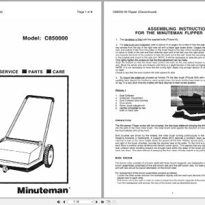 Minuteman Rider Sweeper Flipper C850000 Operation Service Parts 984902 (1)