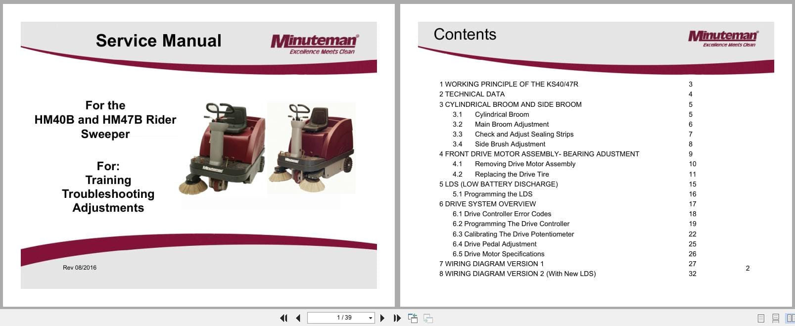 Minuteman Rider Sweeper HM40B HM47B Service Manual (1)