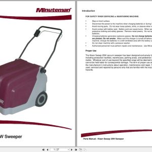 Minuteman Rider Sweeper Kleen Sweep 25W Parts Manual (1)