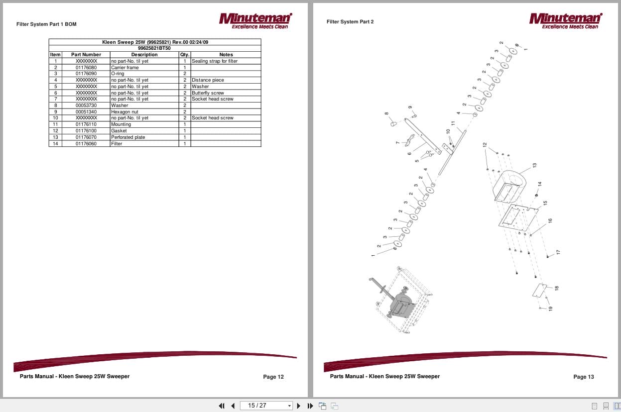 Minuteman Rider Sweeper Kleen Sweep 25W Parts Manual (2)