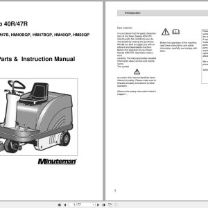 Minuteman Rider Sweeper Kleen Sweep 40R 47R Parts Instruction Manual (1)