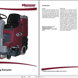 Minuteman Riding Extractor X Ride 28 CFS Parts Manual Wiring Diagram (1)