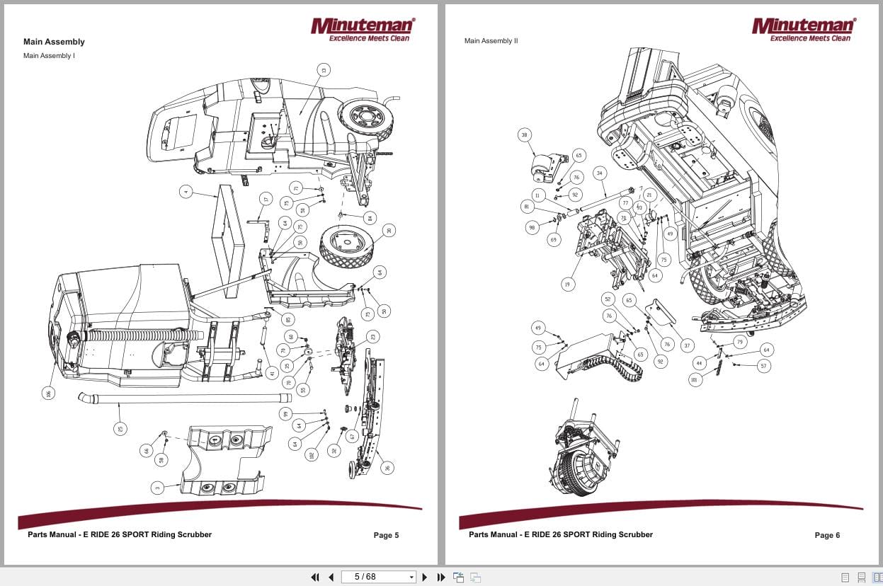 Minuteman Riding Scrubber E Ride 26 Sport Parts Manual And Wiring Diagram 988726S 2016 (2)