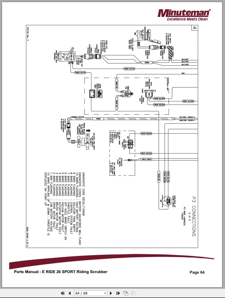 Minuteman Riding Scrubber E Ride 26 Sport Parts Manual And Wiring Diagram 988726S 2016 (4)