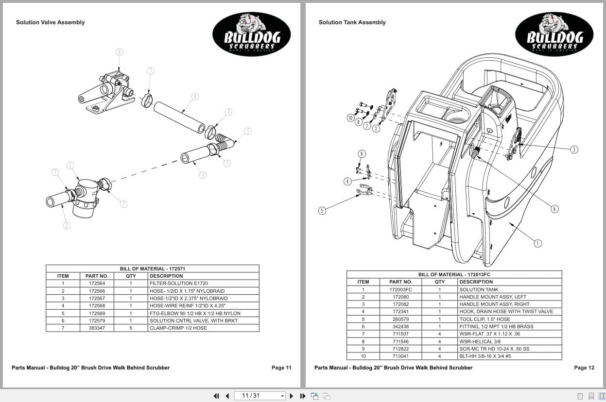 Minuteman Scrubber Bulldog 20 26Inch Series Parts Manual And Electrical Schematic (2)