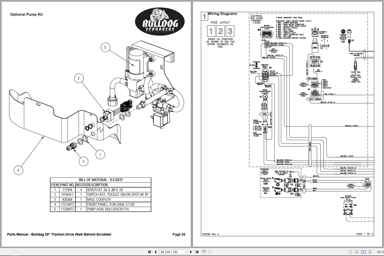 Minuteman Scrubber Bulldog 20 26Inch Series Parts Manual And Electrical Schematic (4)