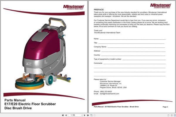 Minuteman Scrubber Disc Brush E17 E20 Parts Manual And Electrical Schematic (1) Minuteman Scrubber Disc Brush E17 E20 Parts Manual And Electrical Schematic (1)