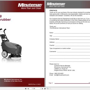 Minuteman Scrubber Dryer Machine E14 Parts Operation Manual (1)