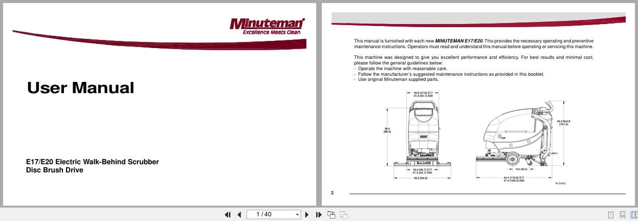 Minuteman Scrubber E17115BD E20115BD E17230BD E20230BD User Manual 988720UME 2011 (1)