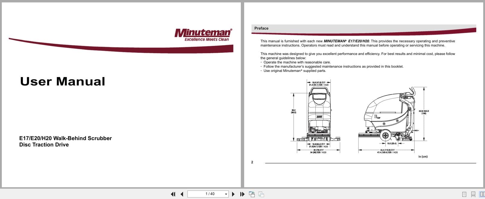 Minuteman Scrubber E17TD E20DTD H20DTD Traction Drive User Manual 988721UM 2016 (1)
