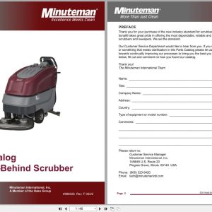 Minuteman Scrubber E26 E26CE E26QP E26QPCE E26QPG Parts Manual And Electrical Schematic (1)