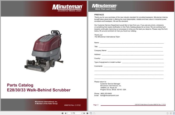 Minuteman Scrubber E28 E30 E33 Parts Catalog 988745 2022 (1)