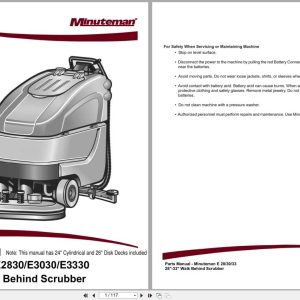 Minuteman Scrubber E2830 E3030 E3330 Parts Manual 988745 2012 (1)