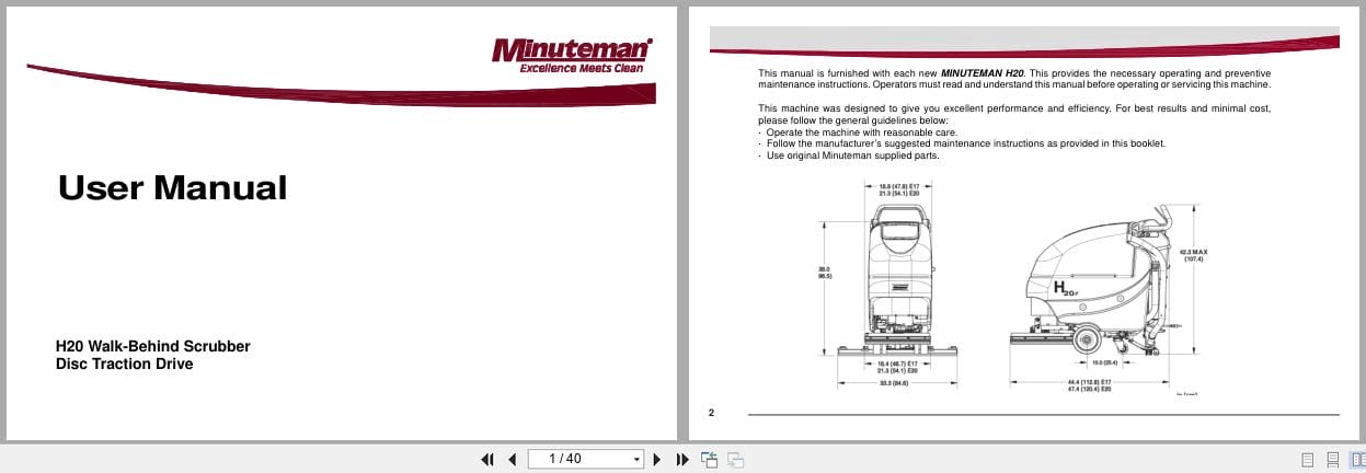 Minuteman Scrubber H20DTD H20DTDCE H20DTDQP H20DTDQPG User Manual 988735UM 2009 (1)