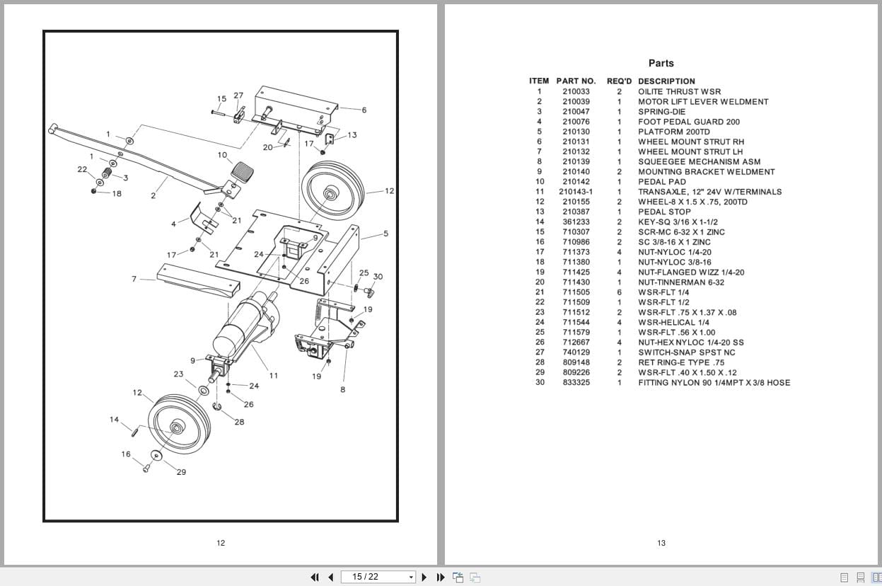 Minuteman Scrubber PB20025CE PB20025QP Operation Service Parts 988321 2007 (3)