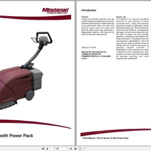 Minuteman Scrubber Port A Scrub 14 With Power Pack Parts Manual And Assembly Disassembly (1)