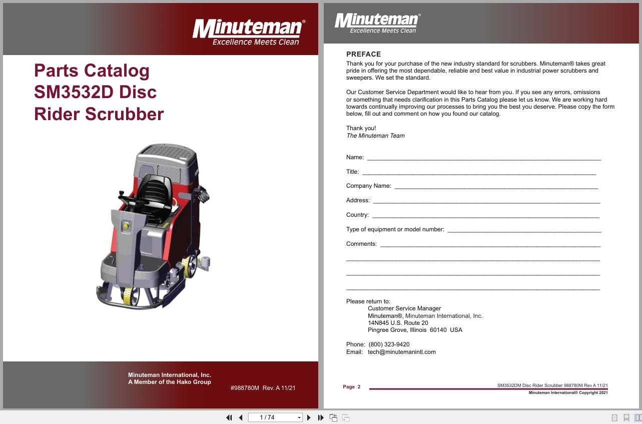 Minuteman Scrubber SM2832C SM3032D SM3332C SM3532D Parts Catalog (1)