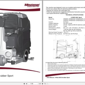 Minuteman Scrubber Sport E Ride 28 32 ER28DS To ER32DSPLUS Parts Manual 988739S 2016 (1)