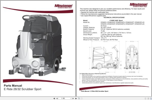 Minuteman Scrubber Sport E Ride 28 32 ER28DS To ER32DSPLUS Parts Manual 988739S 2016 (1) Minuteman Scrubber Sport E Ride 28 32 Er28Ds To Er32Dsplus Parts Manual 988739S 2016 (1)