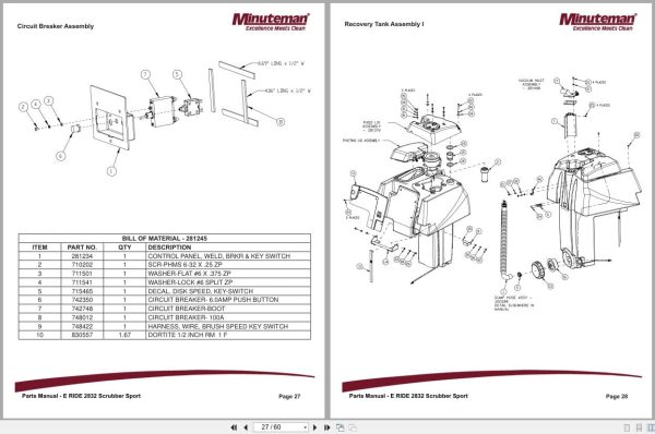 Minuteman Scrubber Sport E-Ride 28 32 ER28DS To ER32DSPLUS Parts Manual 988739S 2016 Minuteman Scrubber Sport E Ride 28 32 Er28Ds To Er32Dsplus Parts Manual 988739S 2016 (2)