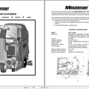 Minuteman Scrubber Sport SCV 28 32 Series Operation Parts Manual Trouble Codes (1)