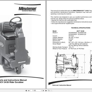 Minuteman Scrubber Sport SCV2426 Series Operation Parts Manual Trouble Codes (1)