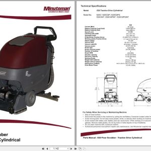 Minuteman Scrubber Traction Drive Cylindrical E20 Parts Manual And Electrical Schematic (1)