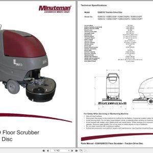 Minuteman Scrubber Traction Drive Disc E26ECO H26ECO Series Parts Manual And Electrical Schematic 988737 2016 (1)