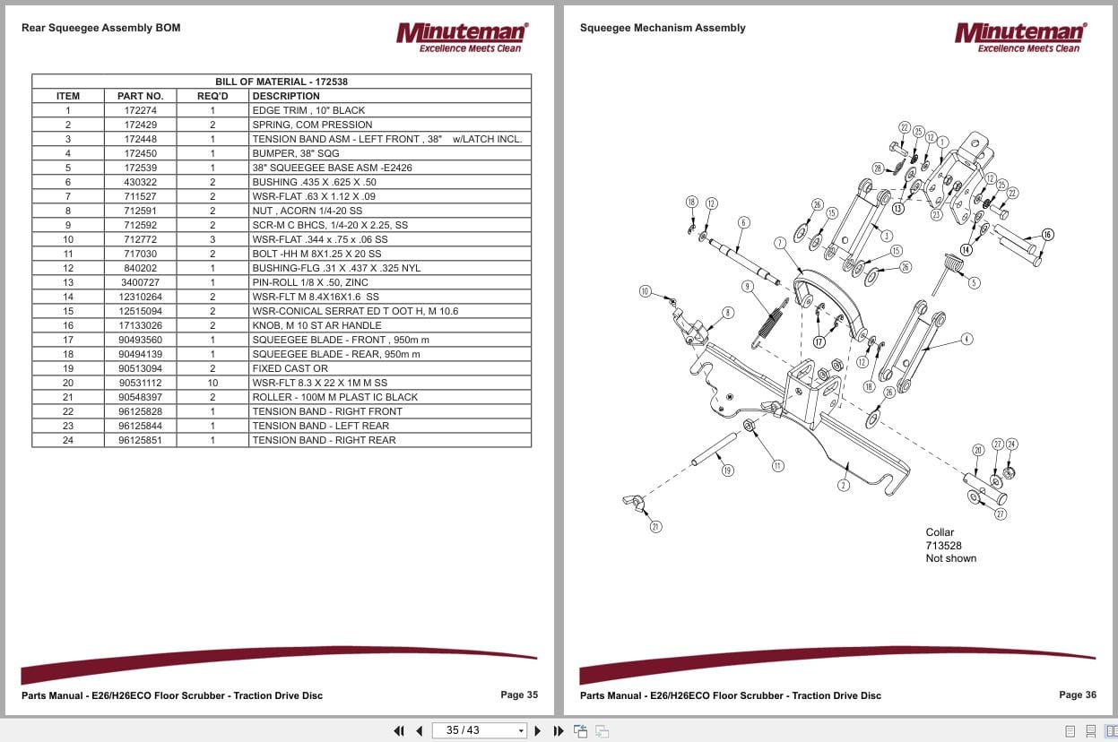 Minuteman Scrubber Traction Drive Disc E26ECO H26ECO Series Parts Manual And Electrical Schematic 988737 2016 (3)