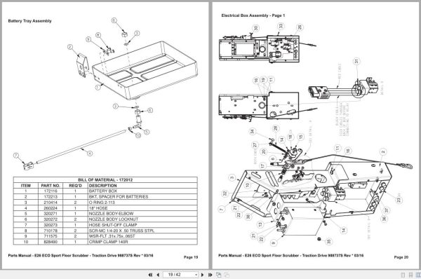 Minuteman Scrubber Traction Drive Disc E26Ecos Sport Parts Manual And Electrical Schematic 988737S 2016 (2)