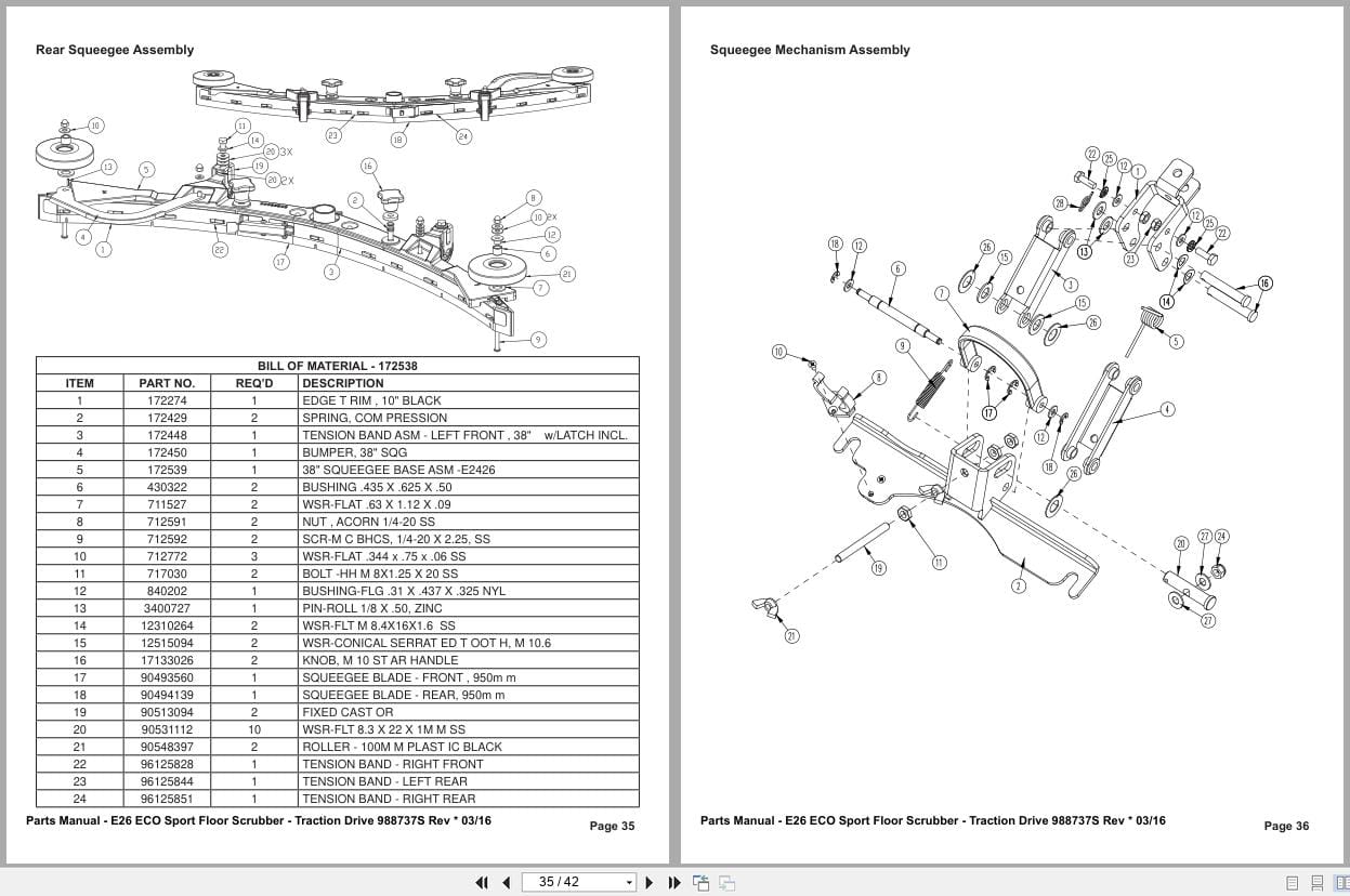 Minuteman Scrubber Traction Drive Disc E26ECOS Sport Parts Manual And Electrical Schematic 988737S 2016 (3)