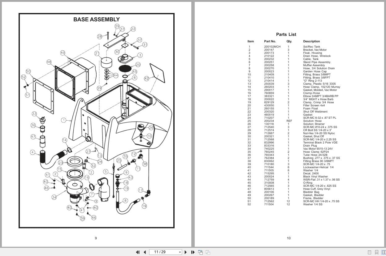 Minuteman Scrubber Walk Behind 240X Series Operation Service Parts Care (2)