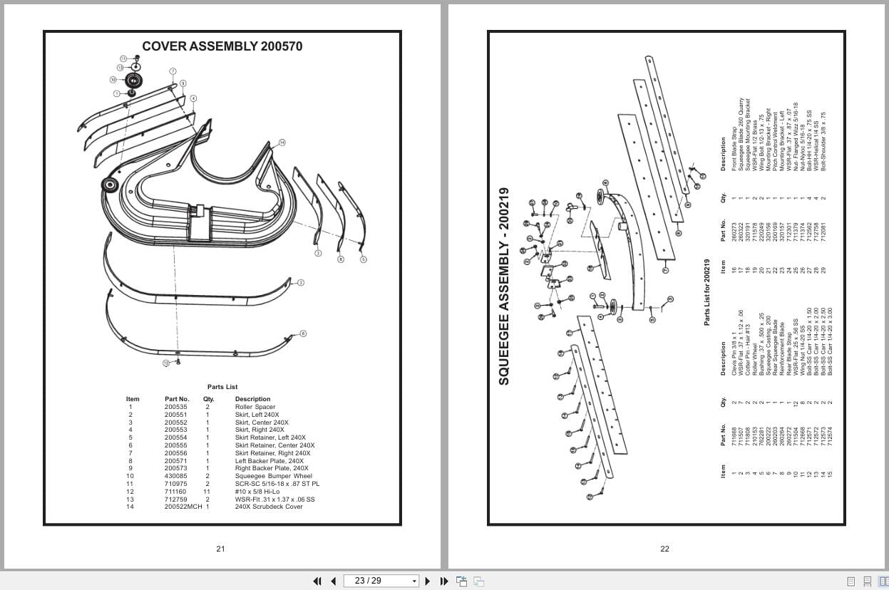 Minuteman Scrubber Walk Behind 240X Series Operation Service Parts Care (3)