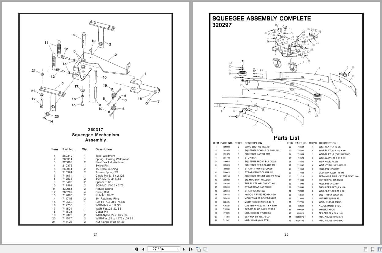 Minuteman Scrubber Walk Behind MC260024 MC260026 (260) Operation Service Parts Care (3)