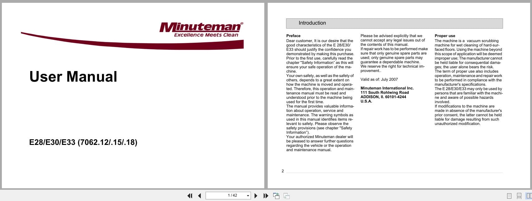 Minuteman Scrubbers E28 E30 E33 User Manual 8 10 2795 (1)