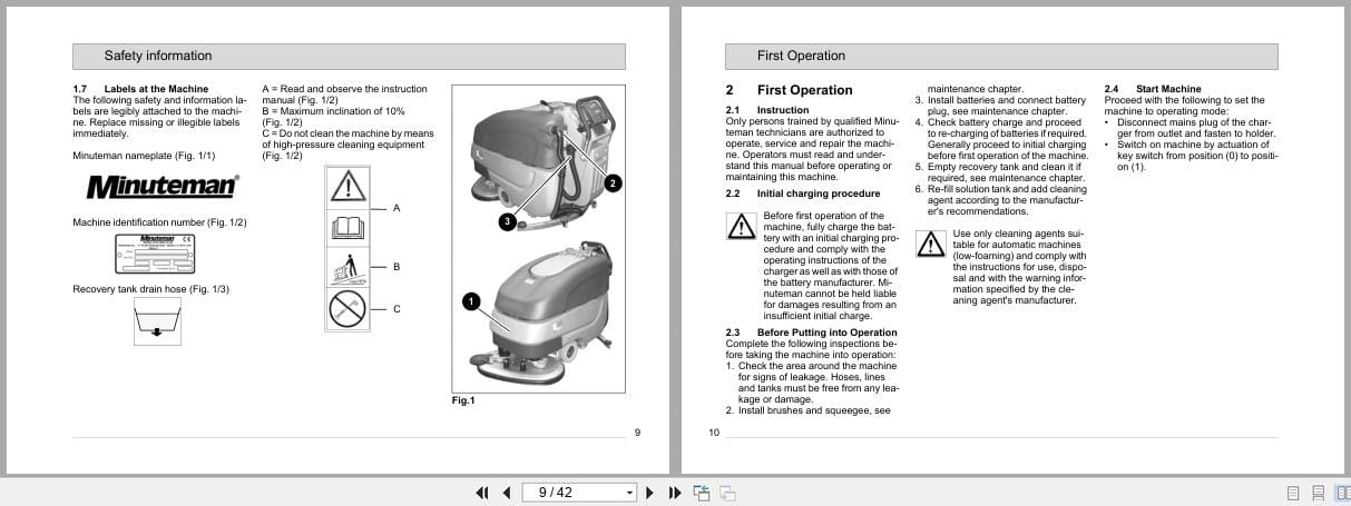Minuteman Scrubbers E33XL 7311.24 Instruction Manual 88 10 2813 (2)