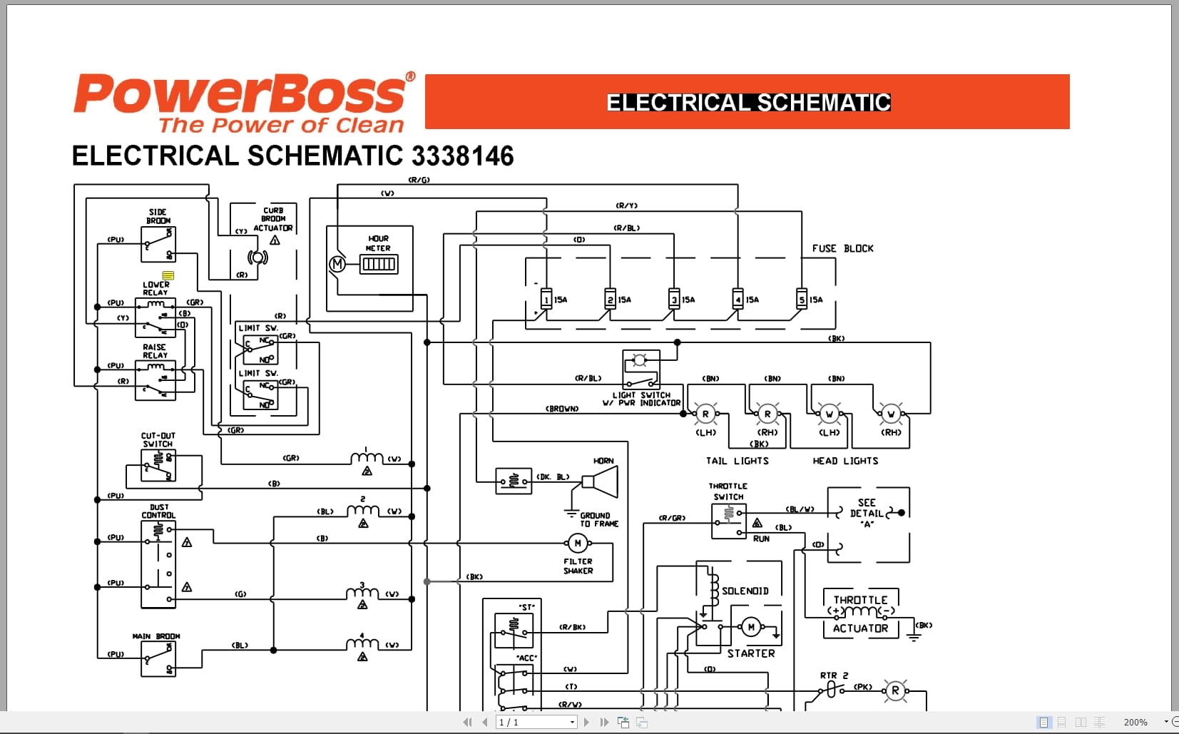 Minuteman Sweeper Armadillo 6x AM7D Side Broom Relay Connections Wiring Diagram (2)