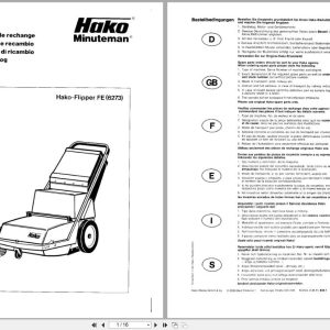 Minuteman Sweeper Hako Flipper FE 6273 Spare Parts List DE EN FR (1)