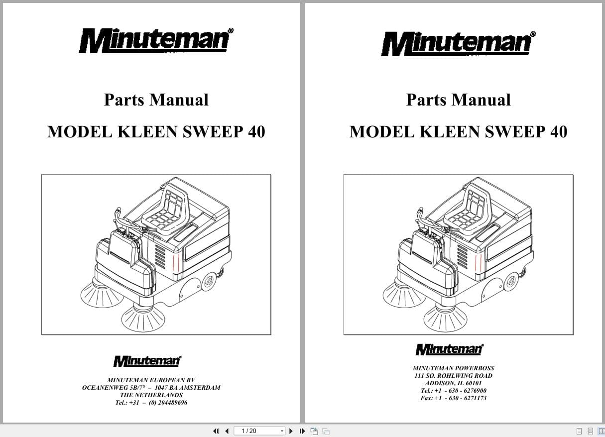 Minuteman Sweeper Kleen Sweep 40 Parts Manual (1)